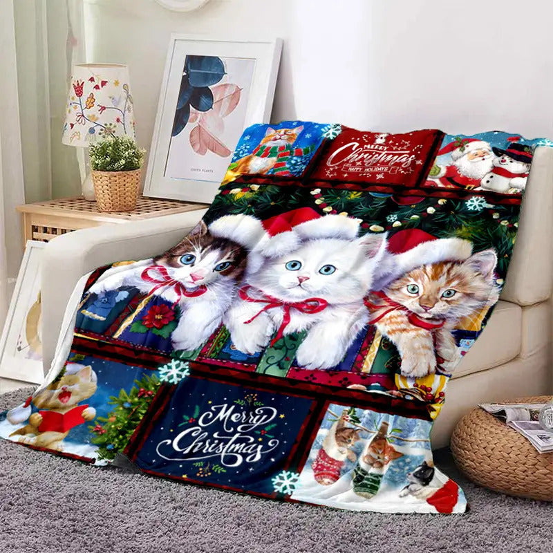 Christmas Blanket for Cat Lovers - Merry Christmas,” From Family, Christmas, Holiday, Everyday Encouragement, Festive Winter
