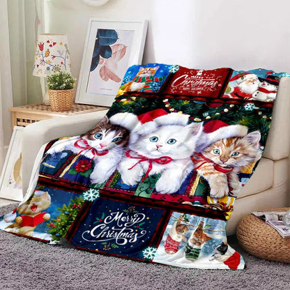 Christmas Blanket for Cat Lovers - Merry Christmas,” From Family, Christmas, Holiday, Everyday Encouragement, Festive Winter