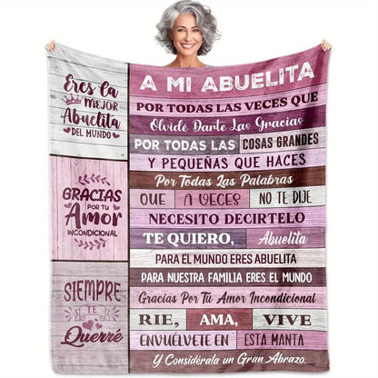 Blanket for Grandma Gifts - Eres la mejor Abuelita del mundo, Gracias por tu amor incondicional,” From Family, Birthday, Christmas, Everyday Encouragement, Inspirational