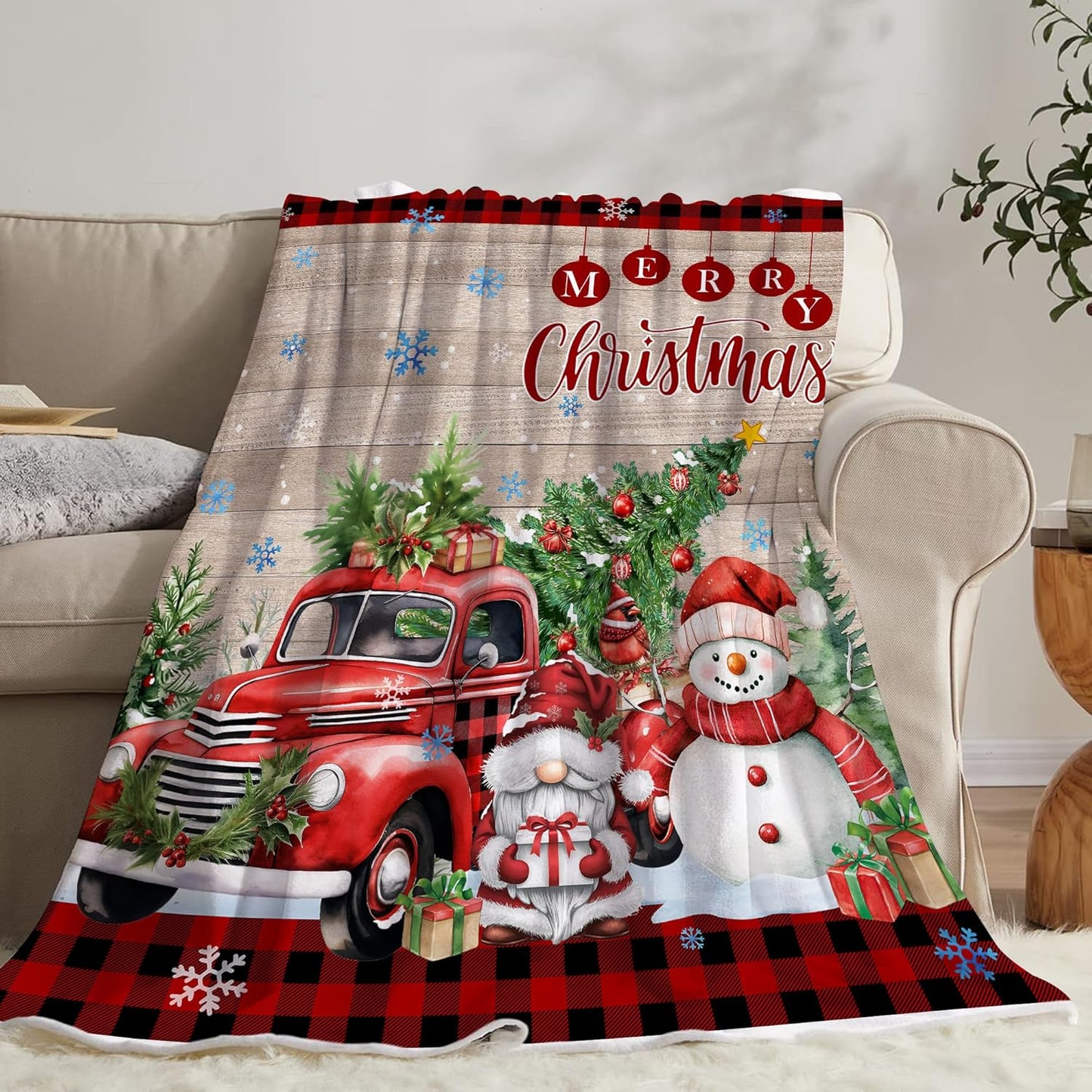 Blanket for Christmas Gifts, "Merry Christmas", From Family, Christmas Holiday Everyday Encouragement, Inspirational