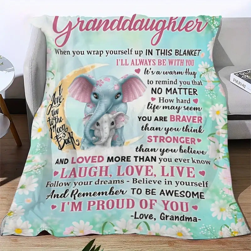 Blanket for Granddaughter Gifts - I’m Proud of You,” From Grandma, Birthday, Christmas, Everyday Encouragement, Inspirational Motivational Blanket