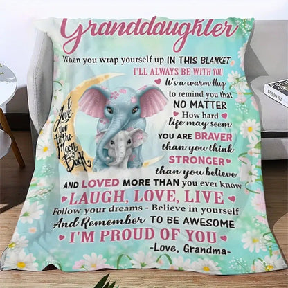 Blanket for Granddaughter Gifts - I’m Proud of You,” From Grandma, Birthday, Christmas, Everyday Encouragement, Inspirational Motivational Blanket