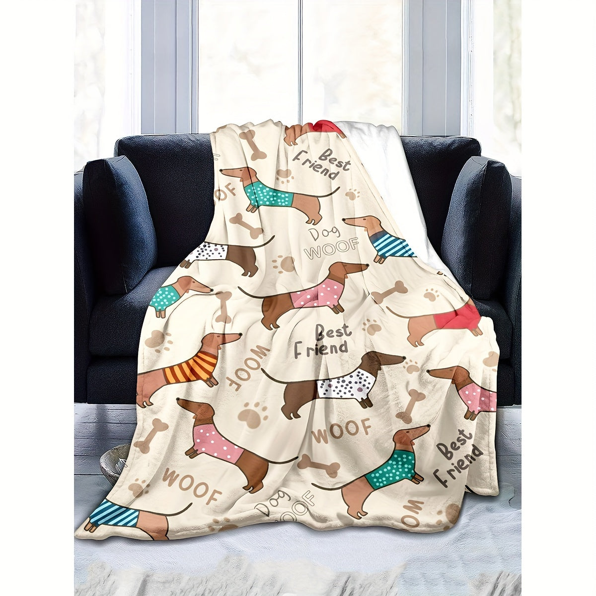 Blanket for Son Gifts, “Best Friend Woof”, From Mom Dad, Birthday Christmas Graduation Everyday Encouragement, Inspirational