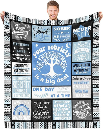 Blanket for Daughter Gifts, “Your Sobriety Is a Big Deal”, From Mom Dad, Birthday, Christmas, Graduation, Inspirational Motivational
