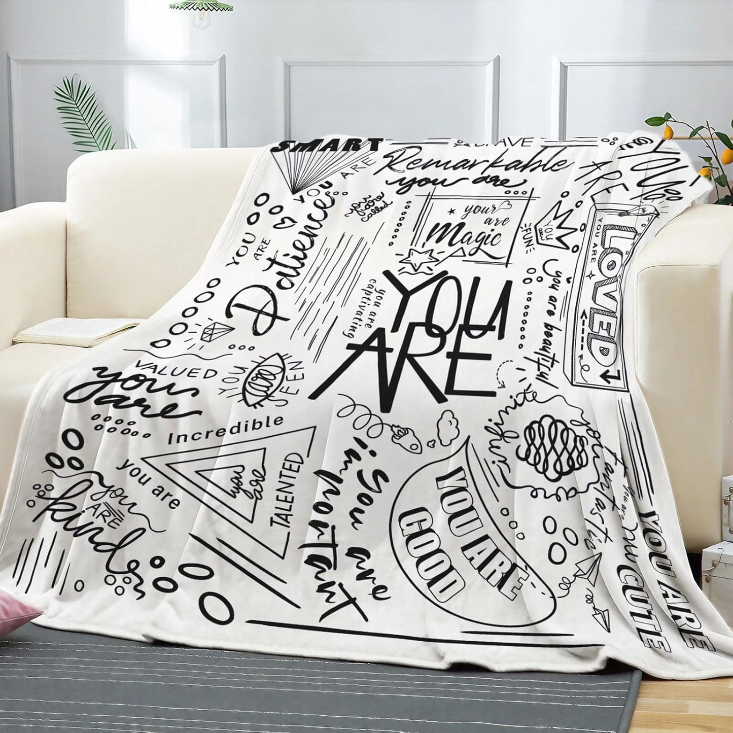 Blanket for Son Gifts, “You Are Loved You Are Remarkable You Are Brave”, From Mom Dad, Birthday Christmas Graduation, Inspirational