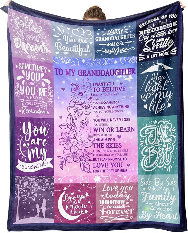 Blanket for Daughter Gifts, “You Are My Sunshine I Am So Proud of You I Love You to the Moon and Back”, From Mom Dad, Birthday, Christmas, Motivational Inspirational