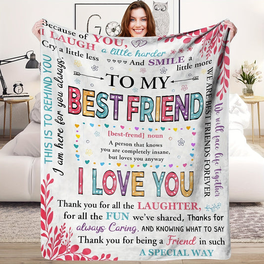 Comfortable Flannel Shawl Blanket - Perfect Gift for Best Friend，Soft and warm，Suitable for Sofa、Bed、Office and travel - Four Seasons Comfortable，Wearable Blanket