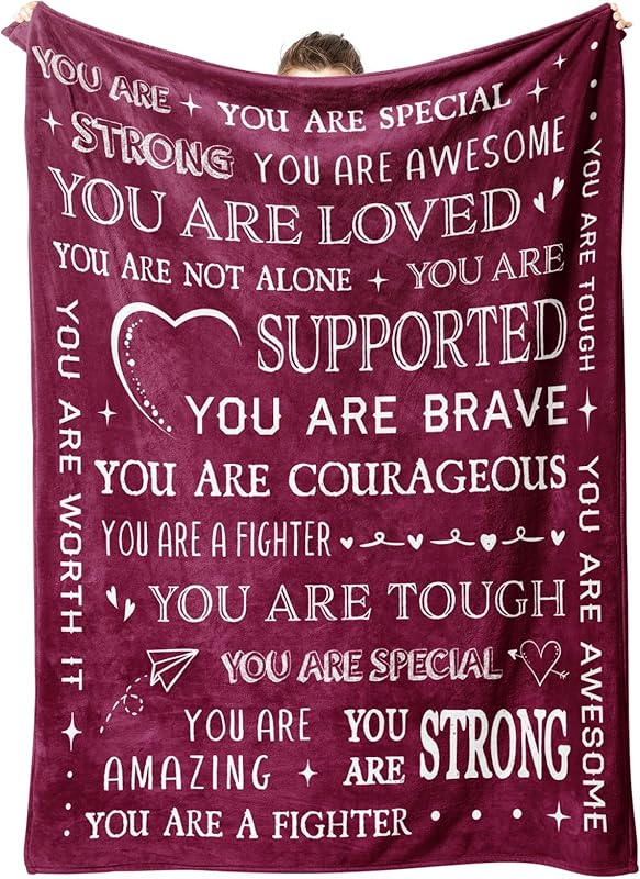 Gifts for Son Blanket, “You Are Loved, Supported, Brave, Courageous, Strong”, From Mom Dad, Birthday, Christmas, Encouragement, Inspirational