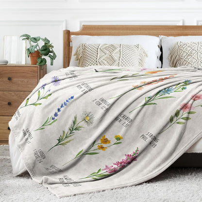 Blanket for Daughter Gifts, “You Are Enough, Loved, Strong, Capable, Never Alone”, From Mom Dad, Birthday, Graduation, Christmas, Inspirational