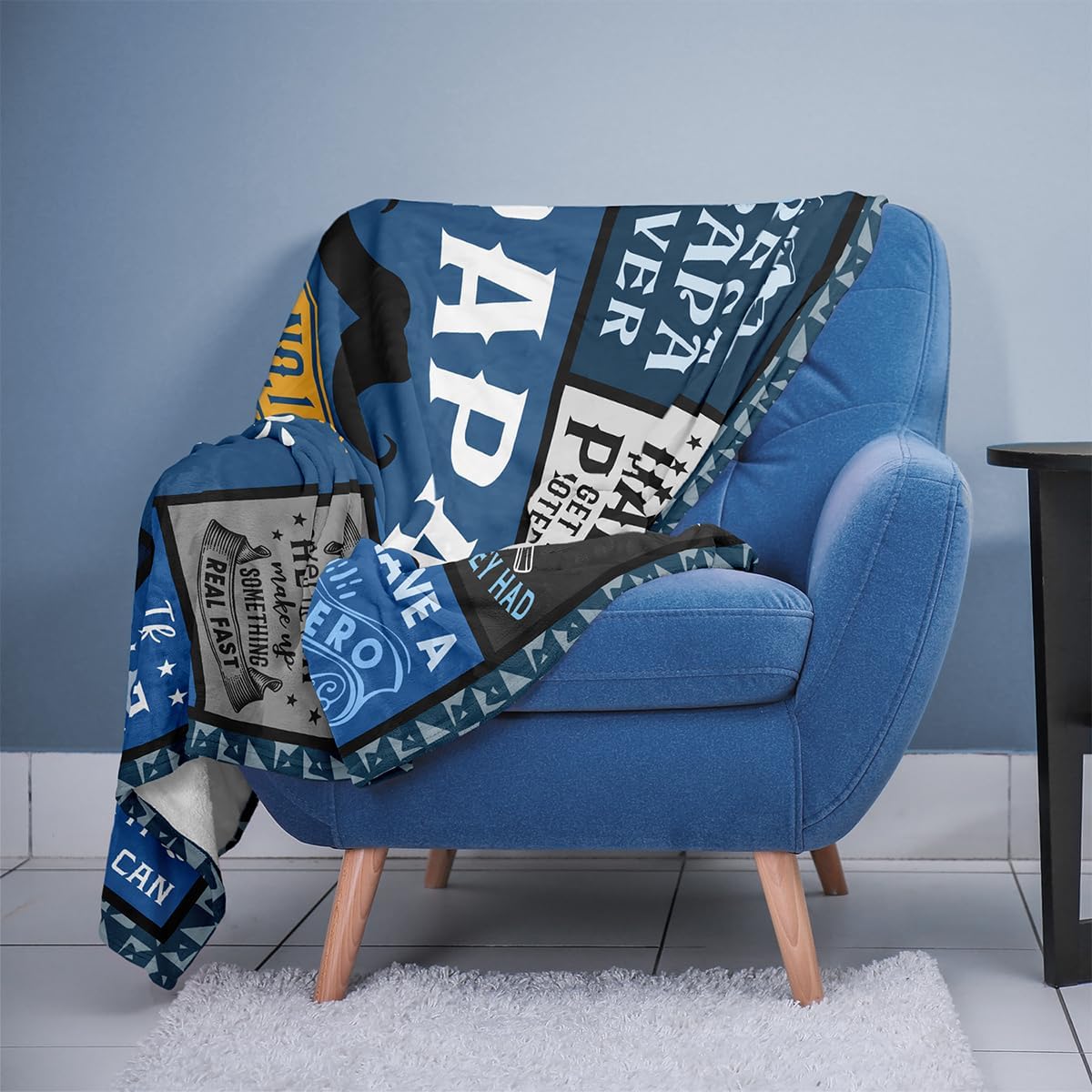 Blanket for Papa Gifts, “Papa Best No.1 The Man The Myth The Legend”, From Daughter Son, Birthday Christmas Graduation, Inspirational