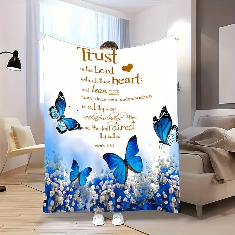 Blanket for Faith Gifts - Trust in the Lord with all thine heart - From Parents, Birthday, Christmas, Everyday Encouragement, Inspirational
