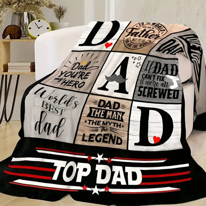 Blanket for Dad Gifts - Dad You're My Hero, World's Best Dad, Top Dad,” From Children, Birthday, Christmas, Everyday, Motivational