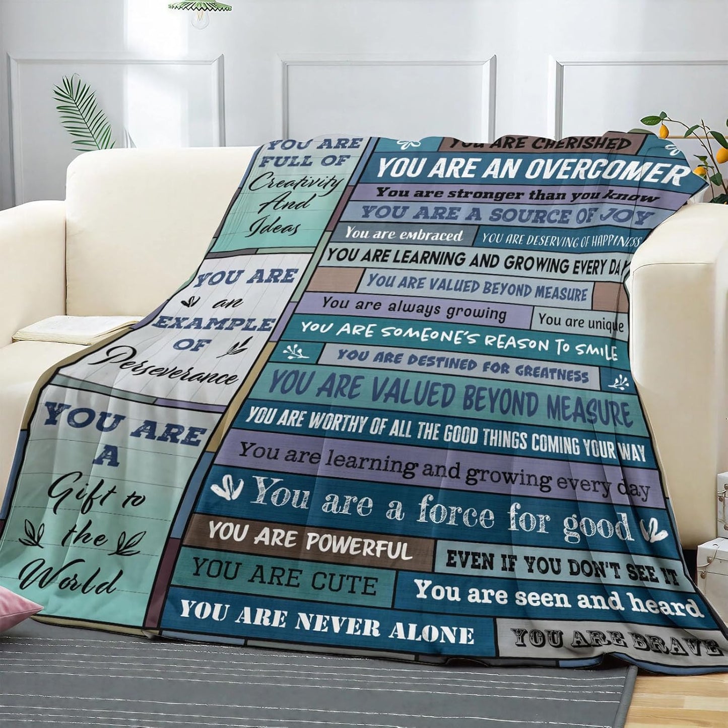 Blanket for Son Gifts, “You Are an Overcomer”, From Parents, Birthday, Christmas, Graduation, Inspirational, Motivational