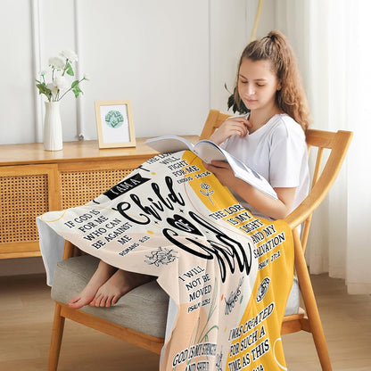 Blanket for Daughter Gifts, “I Am a Child of God”, From Parents, Birthday, Christmas, Graduation, Inspirational Christian