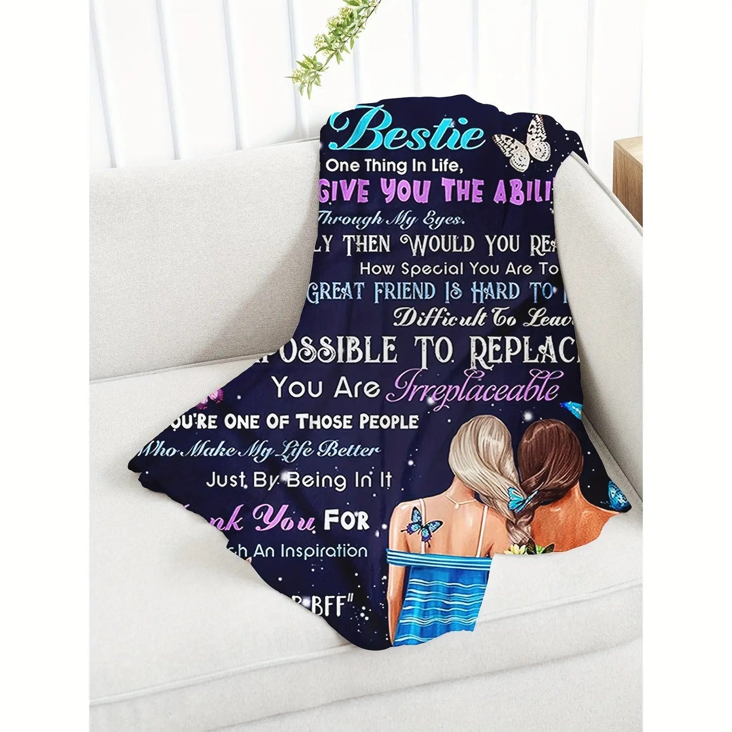 Blanket for Bestie Gifts - I Would Give You The Ability To See Yourself Through My Eyes - From BFF, Birthday, Christmas, Everyday Encouragement, Inspirational