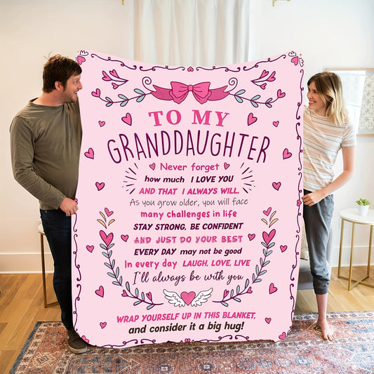 Blanket for Granddaughter Gifts - To My Granddaughter Never forget how much I love you and that I always will - From Grandparents, Birthday, Christmas, Everyday Encouragement, Inspirational
