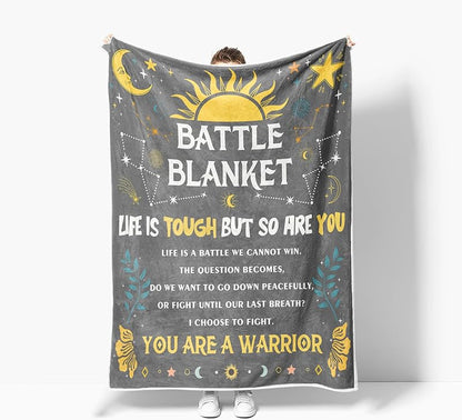 Blanket for Son Gifts, “Battle Blanket, Life Is Tough But So Are You”, From Mom Dad, Birthday, Graduation, Everyday Encouragement, Inspirational
