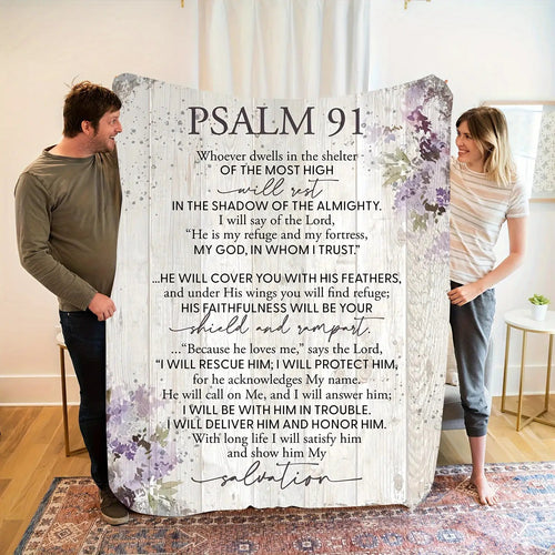 Gifts for Loved Ones Blanket - Psalm 91 Whoever Dwells in the Shelter of the Most High Will Rest - From Family, Birthday Christmas Holiday, Inspirational Faith