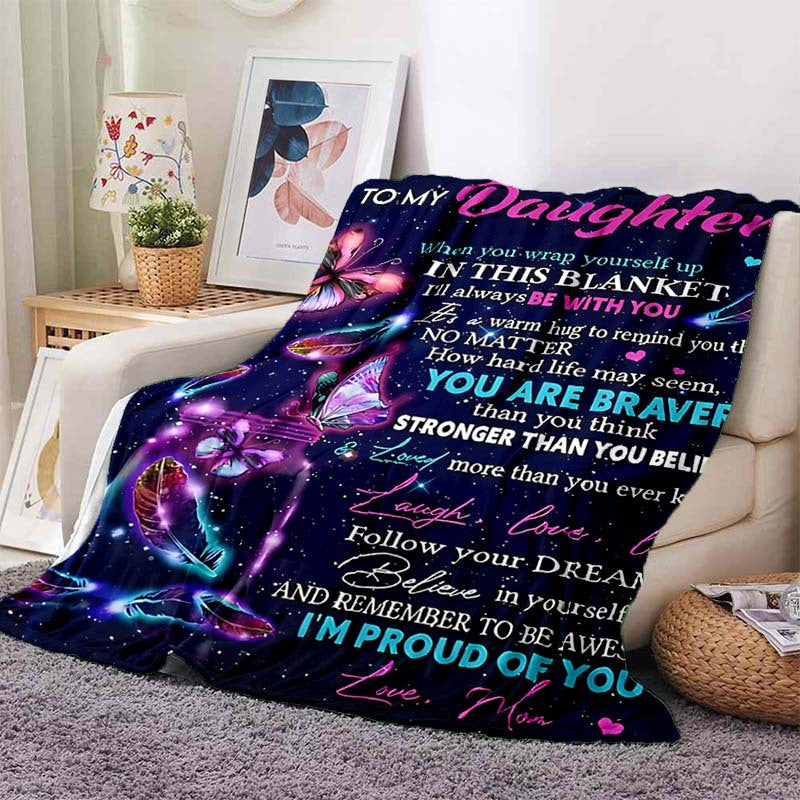 Blanket for Daughter Gifts - To My Daughter When you wrap yourself up in this blanket I'll always be with you,” From Mom, Birthday, Christmas, Graduation, Inspirational Encouragement