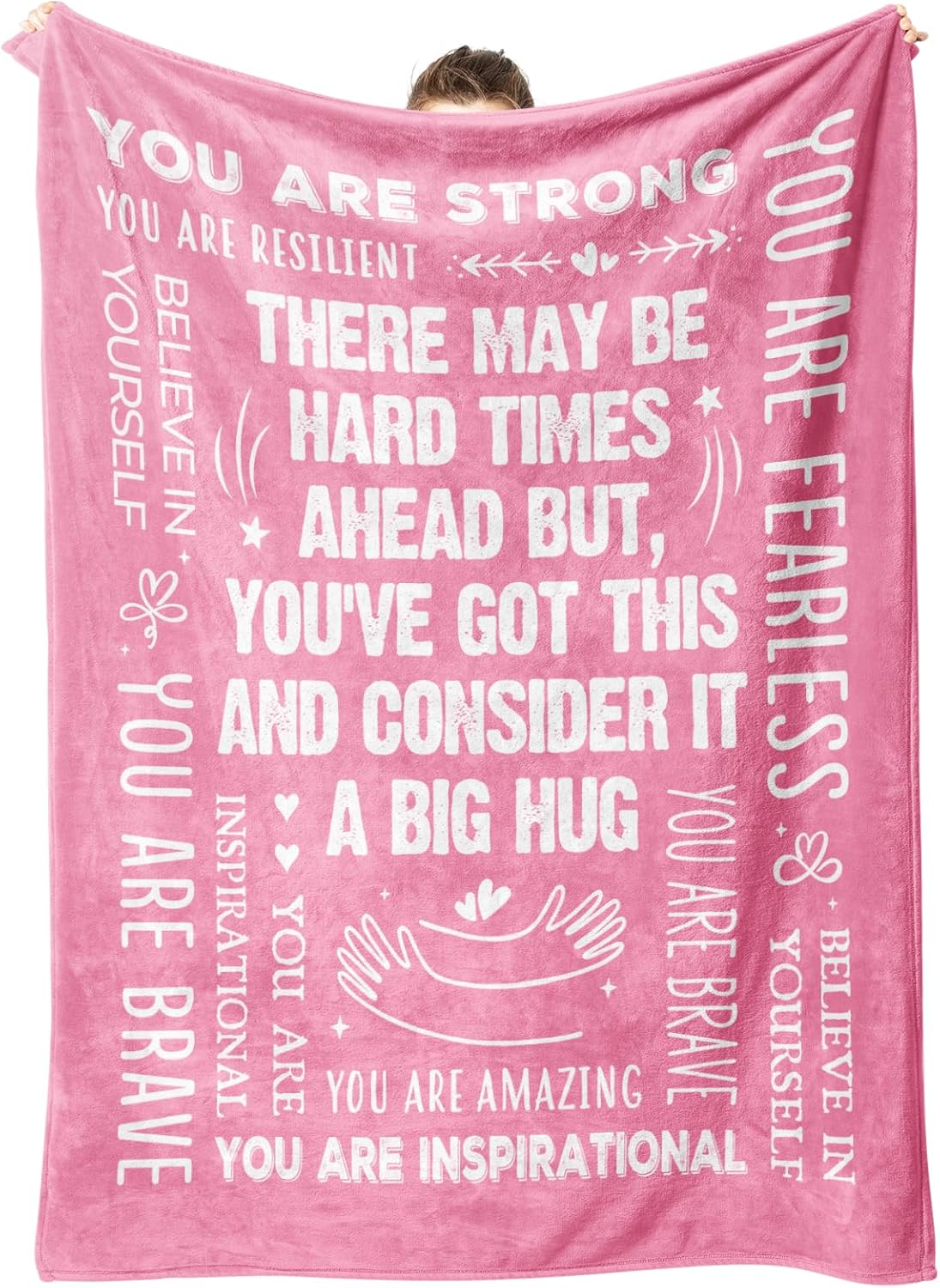 Blanket for Son Gifts, “There May Be Hard Times Ahead But, You've Got This and Consider It a Big Hug”, From Mom Dad, Birthday, Christmas, Graduation, Motivational Inspirational