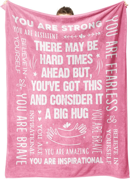 Blanket for Son Gifts, “There May Be Hard Times Ahead But, You've Got This and Consider It a Big Hug”, From Mom Dad, Birthday, Christmas, Graduation, Motivational Inspirational