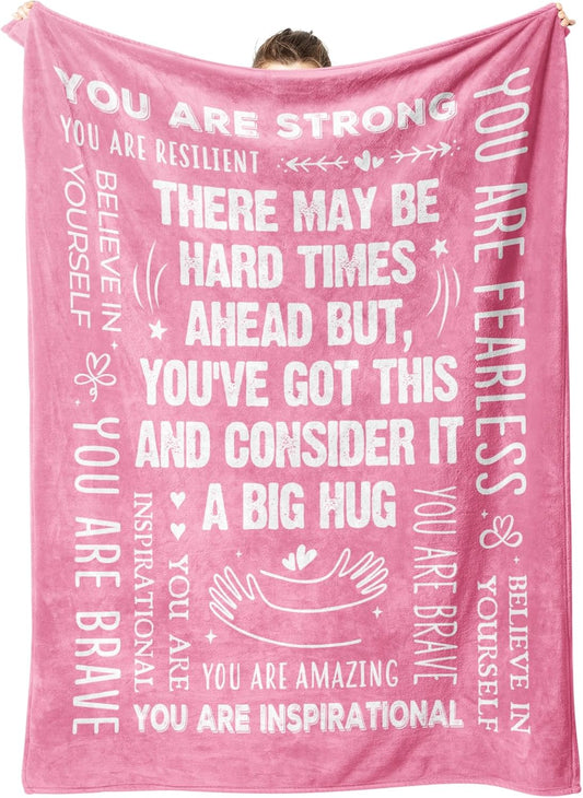 Blanket for Son Gifts, “There May Be Hard Times Ahead But, You've Got This and Consider It a Big Hug”, From Mom Dad, Birthday, Christmas, Graduation, Motivational Inspirational