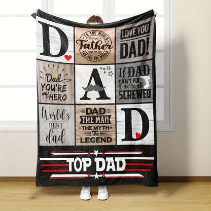 Blanket for Dad Gifts - Dad You're My Hero, World's Best Dad, Top Dad,” From Children, Birthday, Christmas, Everyday, Motivational