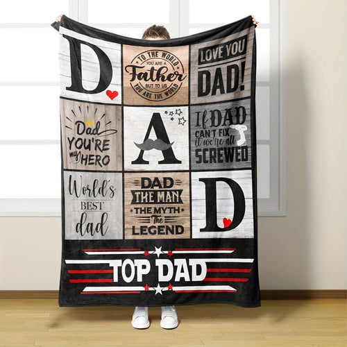 Blanket for Dad Gifts - Dad You're My Hero, World's Best Dad, Top Dad,” From Children, Birthday, Christmas, Everyday, Motivational