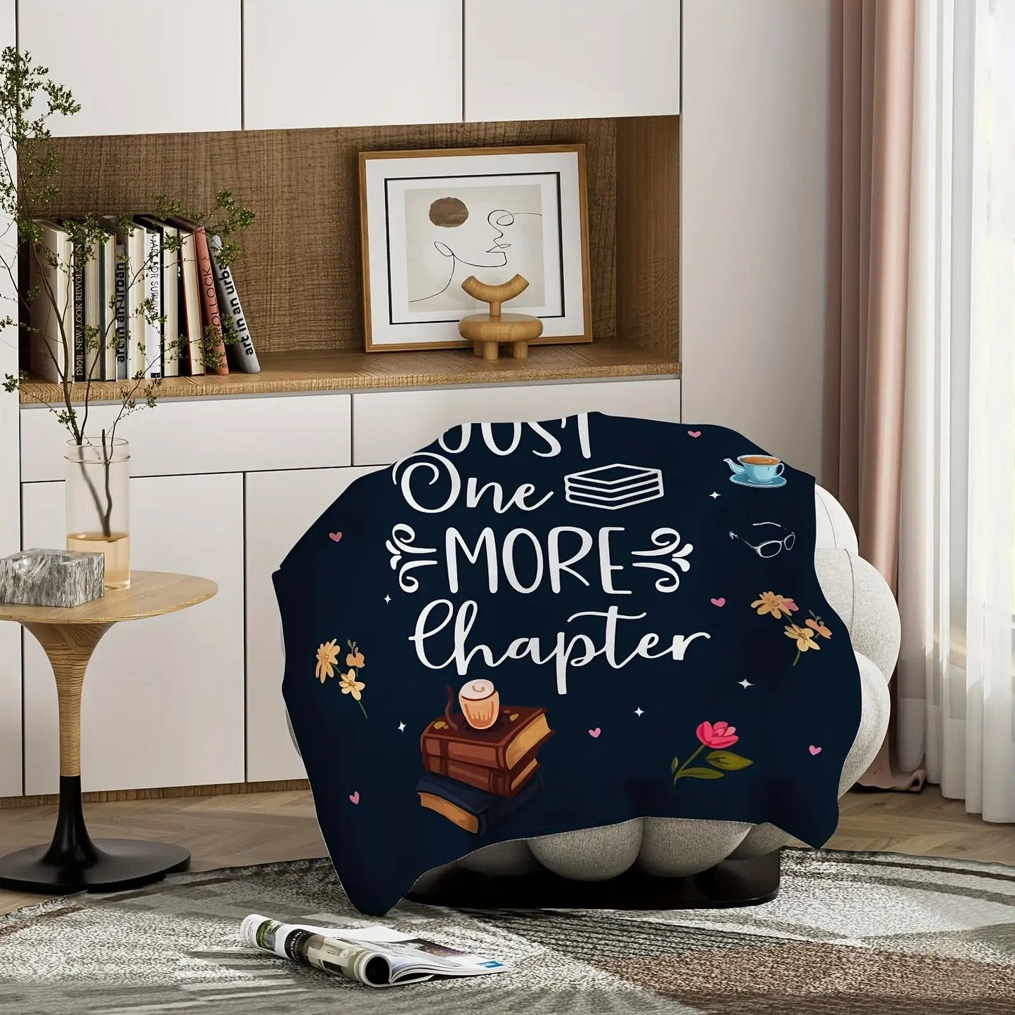 Gifts for Book Lovers Blanket - Just One More Chapter,” From Family Friends, Birthday Christmas Everyday Encouragement, Inspirational Motivational
