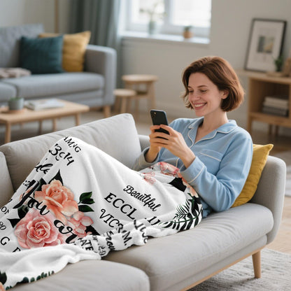 Gifts for Daughter Blanket, “You are Amazing Capable Chosen Loved Strong Created”, From Mom Dad, Birthday Christmas Graduation, Inspirational