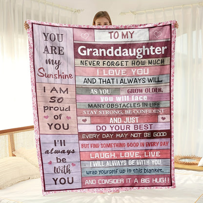 Blanket for Granddaughter Gifts - You Are My Sunshine I Am So Proud Of You I'll Always Be With You - From Grandparents, Birthday Christmas Everyday Encouragement, Inspirational Motivational