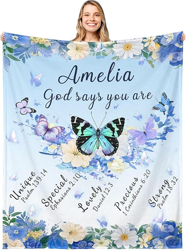 Blanket for Daughter Gifts, “You Are Chosen Made for a Purpose a Child of God”, From Mom Dad Parents, Birthday Christmas Graduation, Inspirational