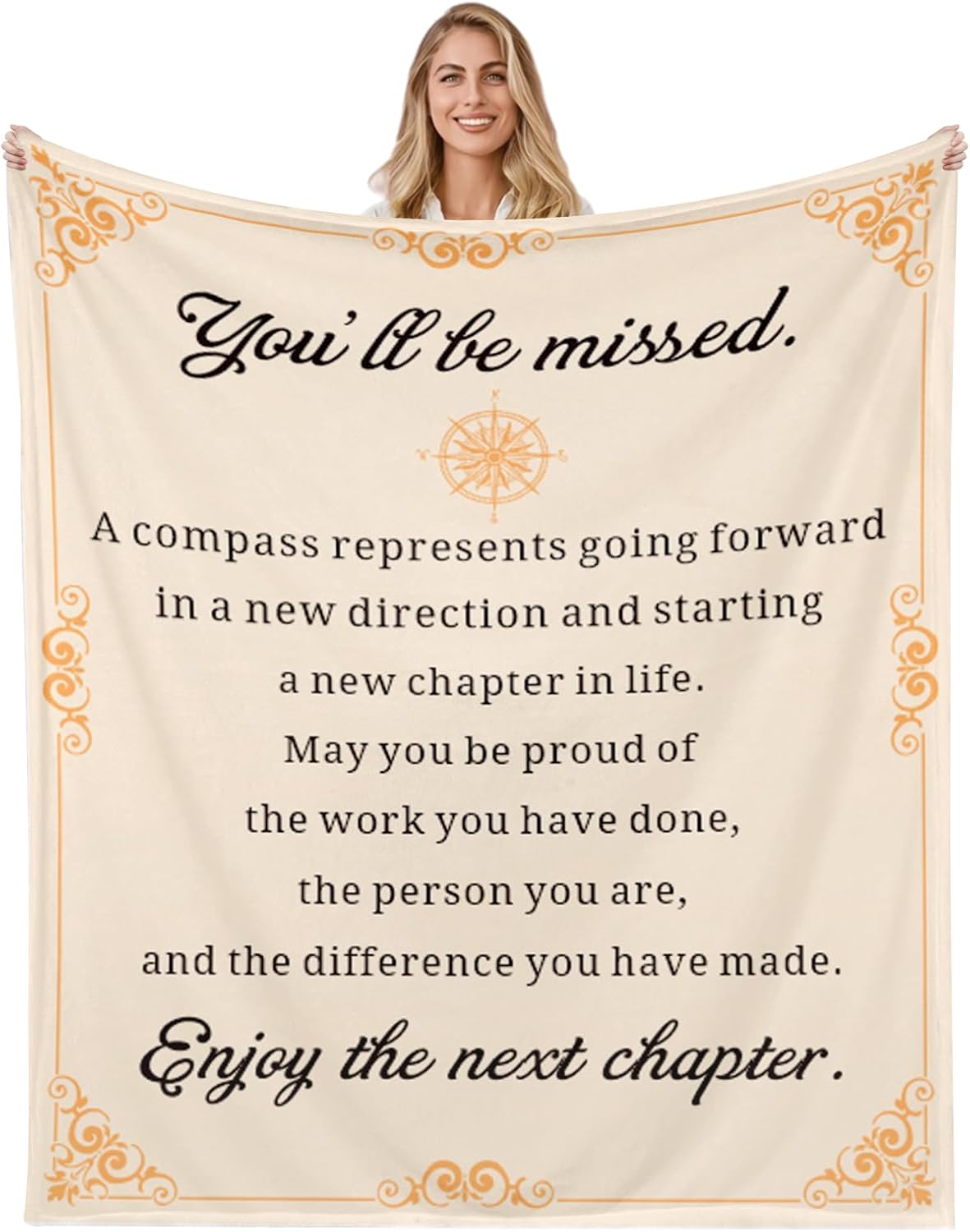 Blanket for Son Gifts, “You’ll be missed. Enjoy the next chapter.”, From Parents, Graduation, Birthday, Christmas, Motivational Inspirational