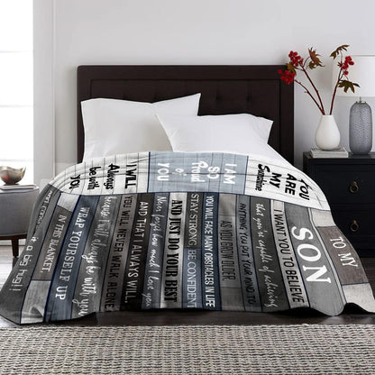 Blanket for Son Gifts, “You Are My Sunshine, I Am So Proud of You, I Will Always Be With You”, From Mom Dad, Birthday, Christmas, Graduation, Inspirational