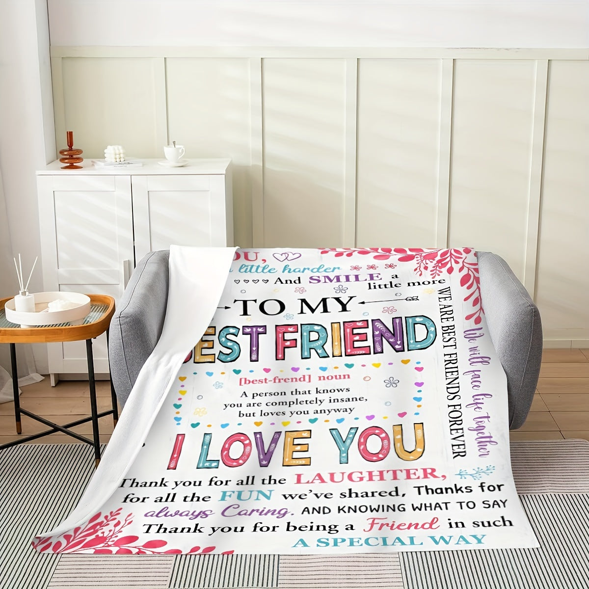 Comfortable Flannel Shawl Blanket - Perfect Gift for Best Friend，Soft and warm，Suitable for Sofa、Bed、Office and travel - Four Seasons Comfortable，Wearable Blanket