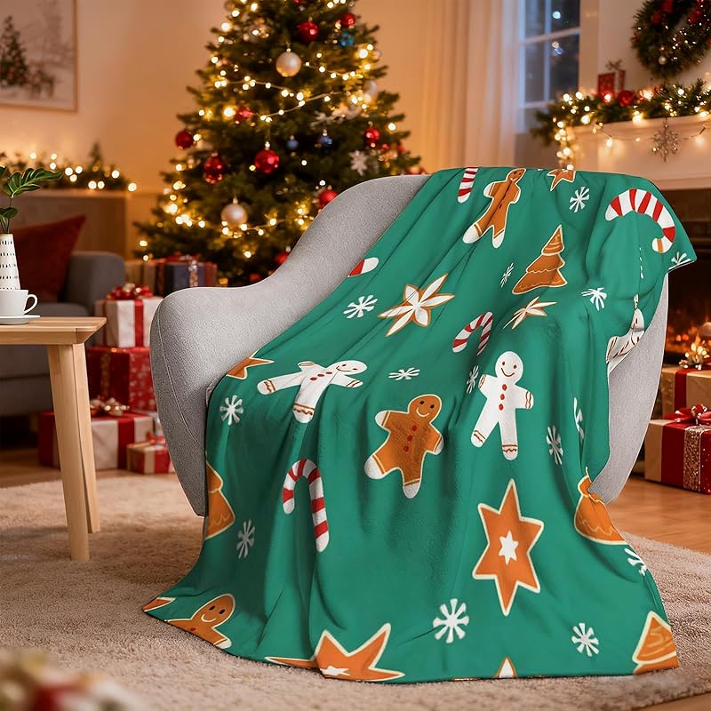 Christmas Gifts Blanket for Son, "You're Sweet Like Gingerbread", From Mom Dad, Birthday, Holiday, Everyday Encouragement, Inspirational