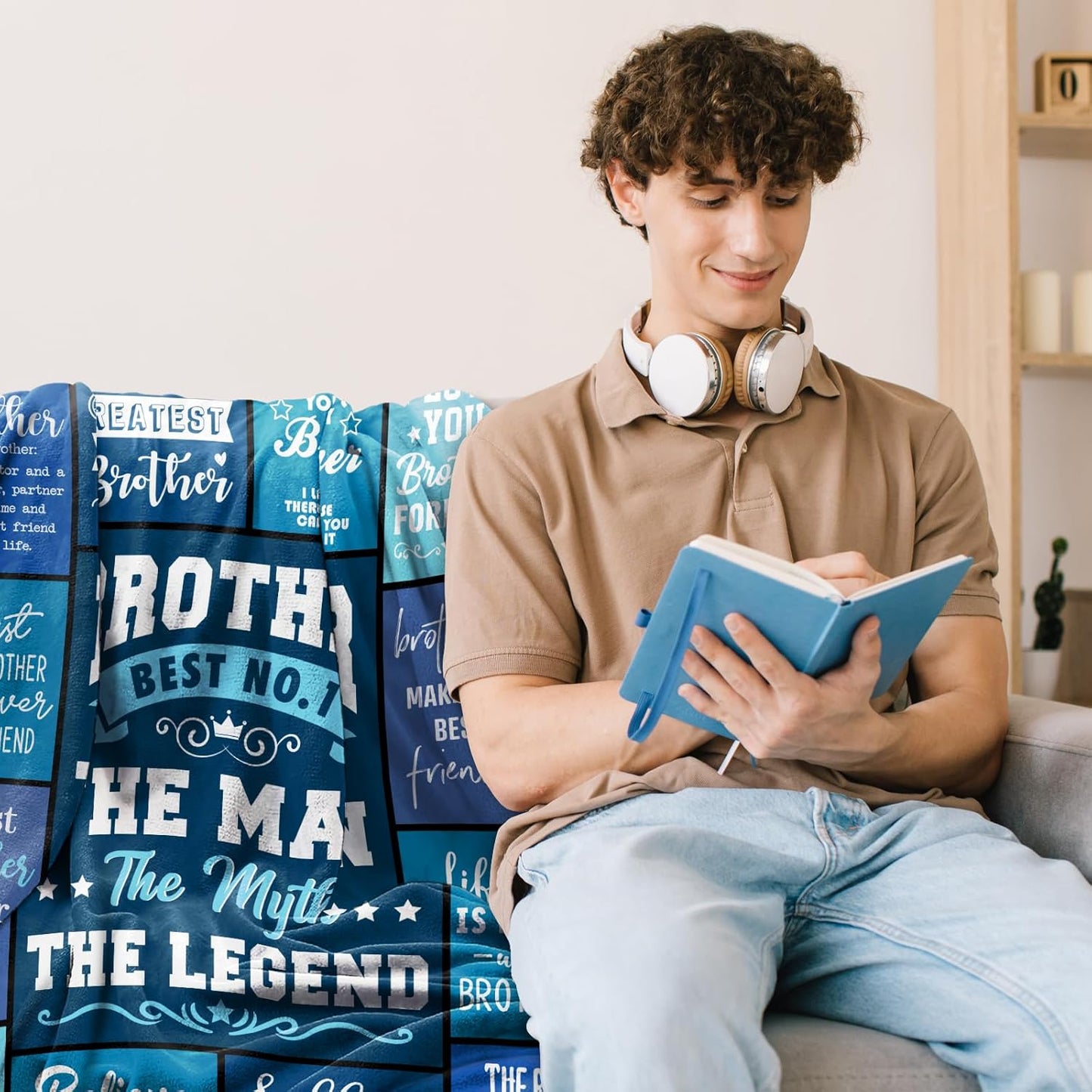 Blanket for Brother Gifts, “Brother Best No. 1 The Man The Myth The Legend”, From Sister or Family, Birthday Christmas Graduation, Inspirational
