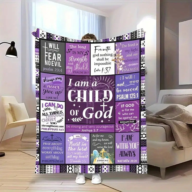 Gifts for Child Blanket - I am a CHILD of God - From Parents, Birthday, Christmas, Everyday Encouragement, Inspirational Faith