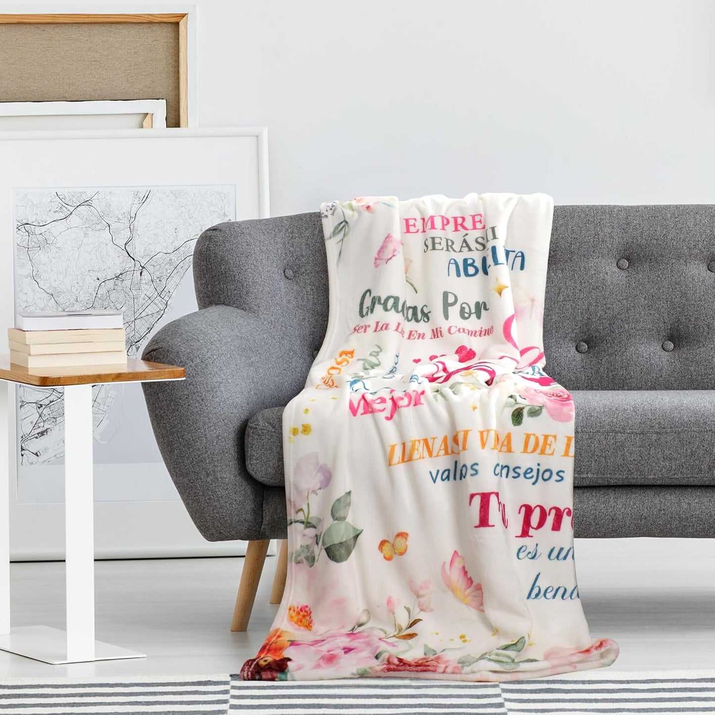 Blanket for Abuelita Gifts, “Gracias por estar a mi lado Abuelita”, From Nieta Nieto, Birthday Christmas Holiday Everyday, Inspirational