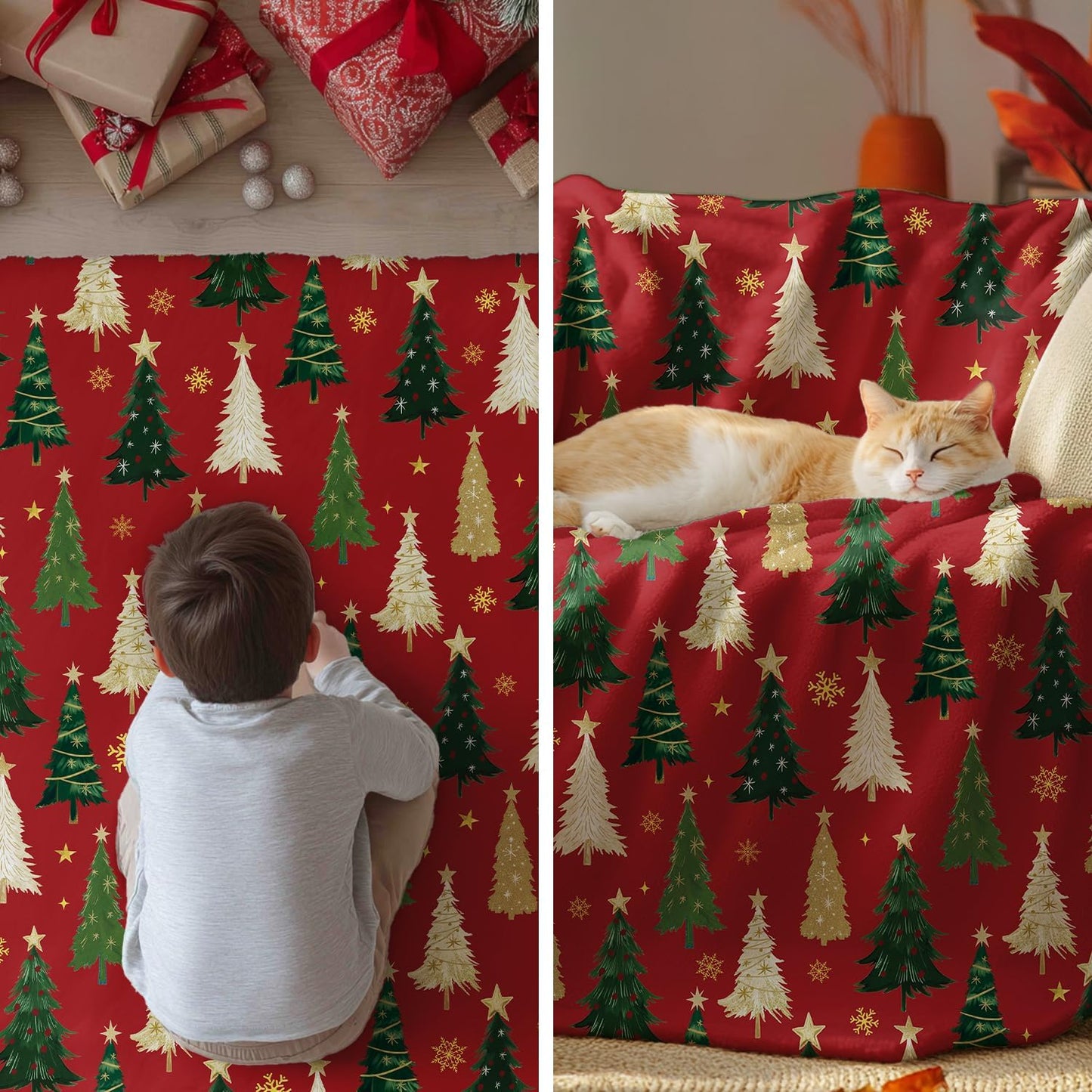 Christmas Gifts Blanket for Son, “May Your Days Be Merry and Bright”, From Mom Dad, Holiday Birthday, Inspirational Theme