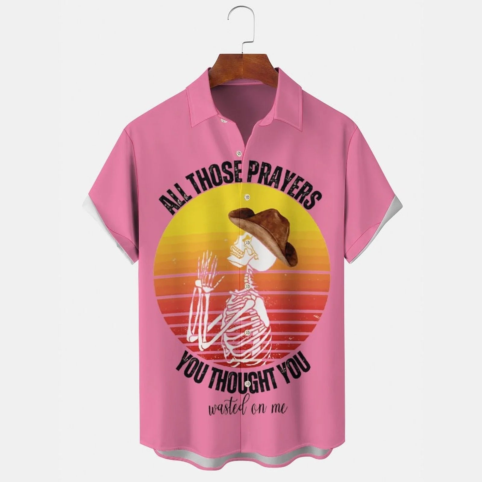 All Those Prayers You Thought You Men's Casual Stand Collar Soft & Breathable Short Sleeve Shirt