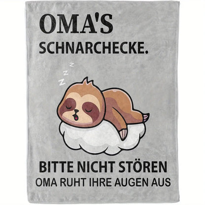 Blanket for Grandma Gifts, “Oma’s Schnarchecke Bitte Nicht Stören Oma Ruht Ihre Augen Aus”, From Grandchildren, Birthday, Christmas, Everyday Encouragement, Motivational
