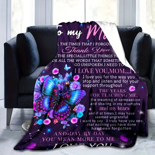 Gifts for Mom Blanket - To my Mom I love you, Mom,” From Daughter, Birthday, Christmas, Everyday Encouragement, Inspirational