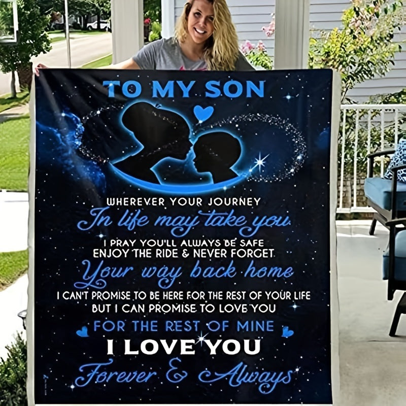 Blanket for Son Gifts - I Love You Forever & Always - From Parents, Birthday, Christmas, Everyday Encouragement, Inspirational, Motivational