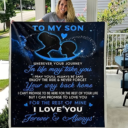 Blanket for Son Gifts - I Love You Forever & Always - From Parents, Birthday, Christmas, Everyday Encouragement, Inspirational, Motivational