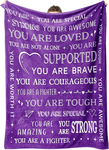 Gifts for Son Blanket, “You Are Loved, Supported, Brave, Courageous, Strong”, From Mom Dad, Birthday, Christmas, Encouragement, Inspirational