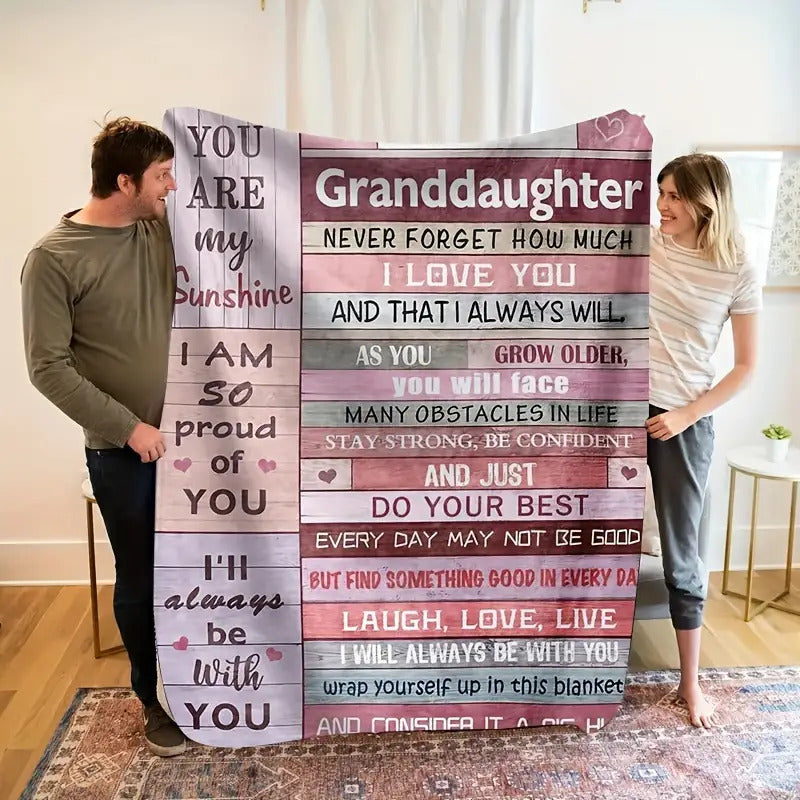 Blanket for Granddaughter Gifts - You Are My Sunshine I Am So Proud Of You I'll Always Be With You - From Grandparents, Birthday Christmas Everyday Encouragement, Inspirational Motivational