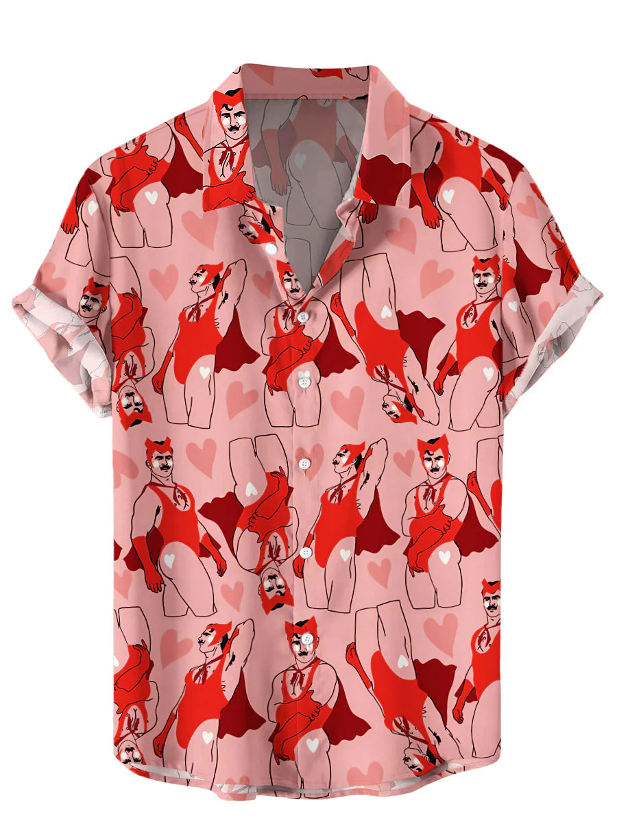 Men's Fun Sexy Art Print Hawaiian Shirt