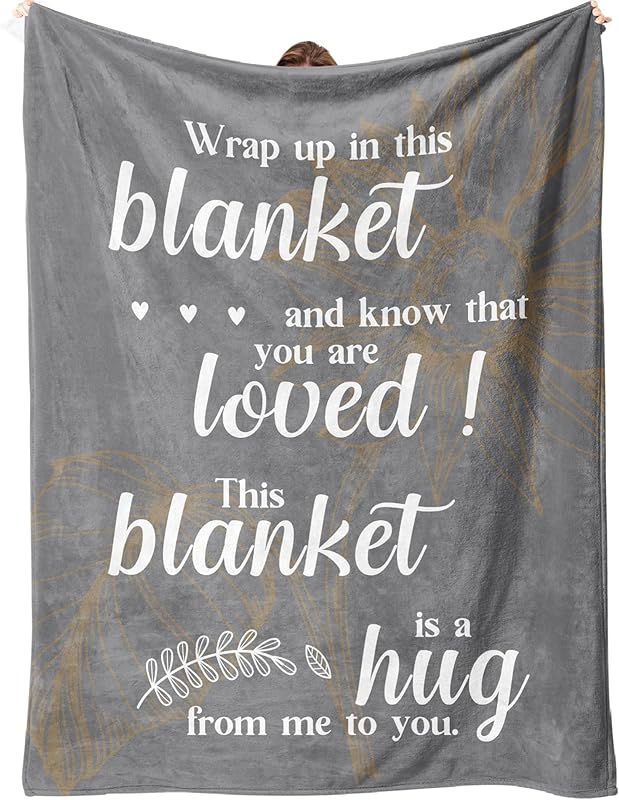 Blanket for Son Gifts, “Wrap up in this blanket and know that you are loved! This blanket is a hug from me to you”, From Parents, Birthday, Christmas, Everyday Encouragement, Inspirational