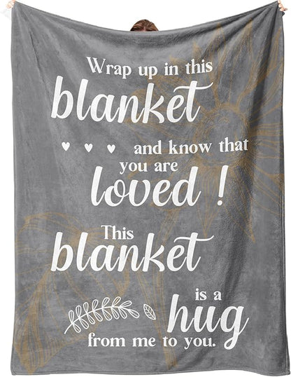 Blanket for Son Gifts, “Wrap up in this blanket and know that you are loved! This blanket is a hug from me to you”, From Parents, Birthday, Christmas, Everyday Encouragement, Inspirational